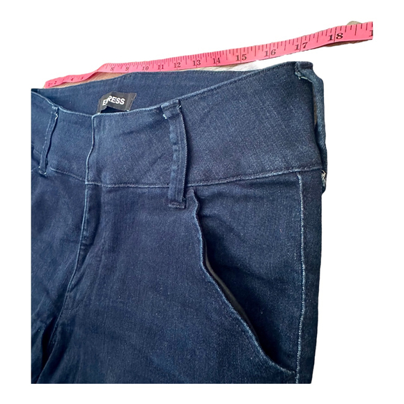 Express Dark Wash High-Waisted Wide Waistband Skinny Jeans - Picture 6 of 11